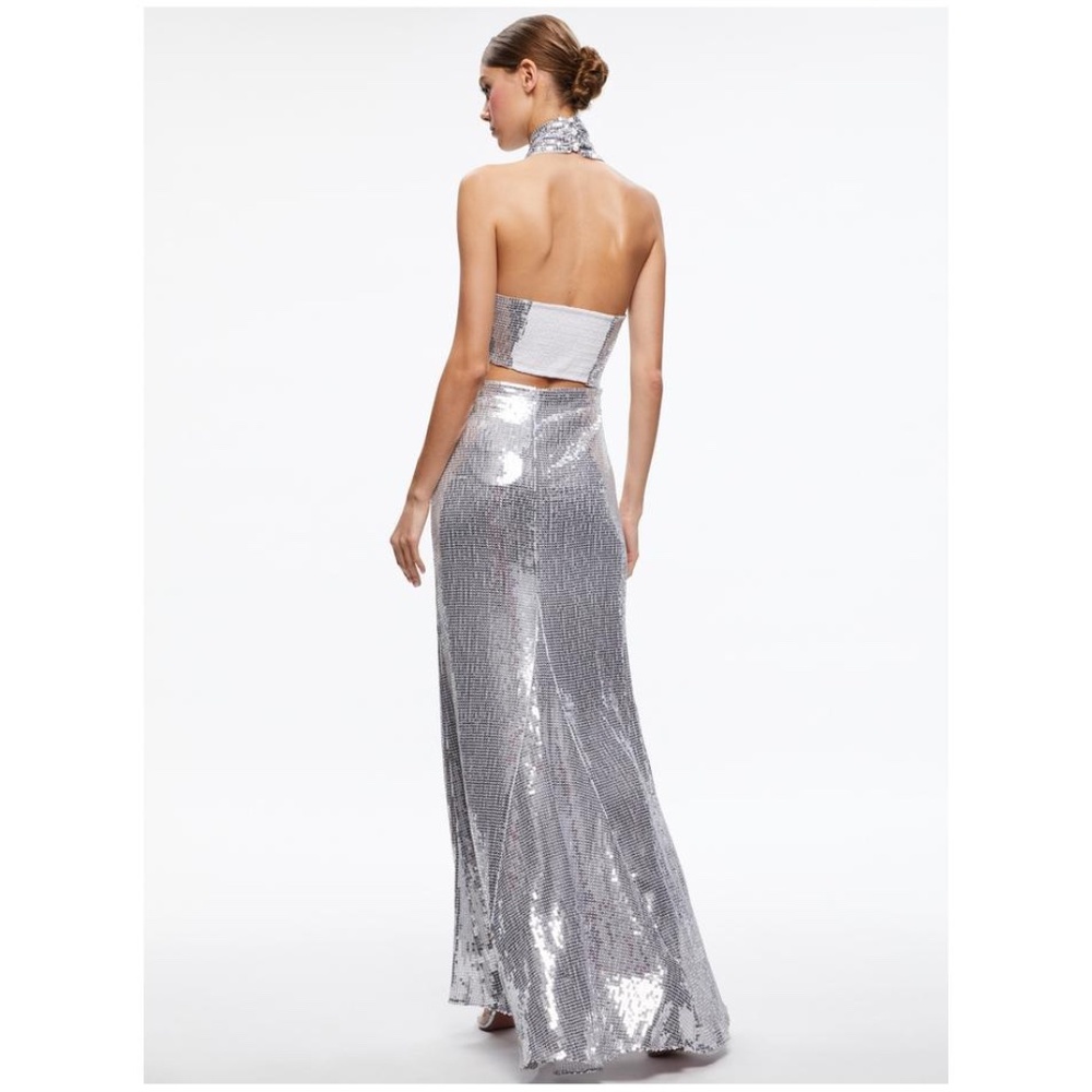NWT Alice and Olivia May Halter Neck Sequin Gown - size 12 - Picture 2 of 9